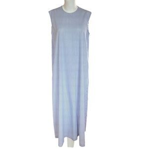 CAARA Sleeveless Blue & White Striped Maxi Dress Small
